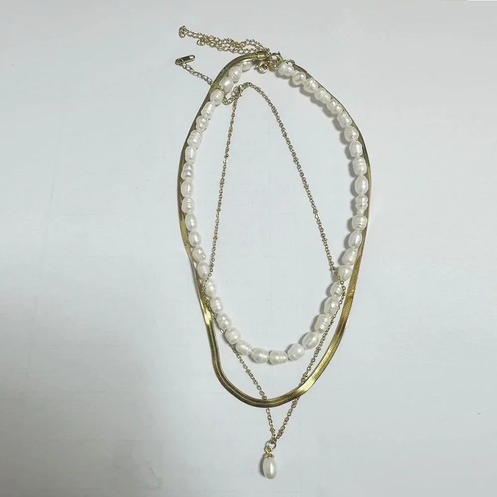Colier Lanț din Oțel Inoxidabil — Design Elegant Placat cu Aur