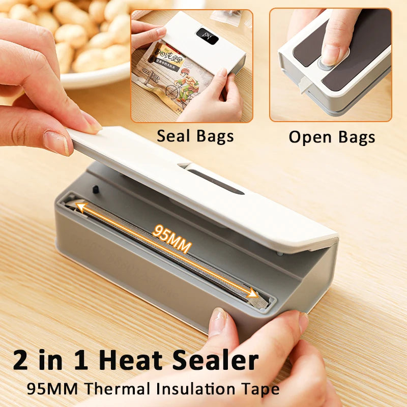 Aparat Sigilat Pungi Mini USB Reîncărcabil — Heat Sealer Alimente, Portabil