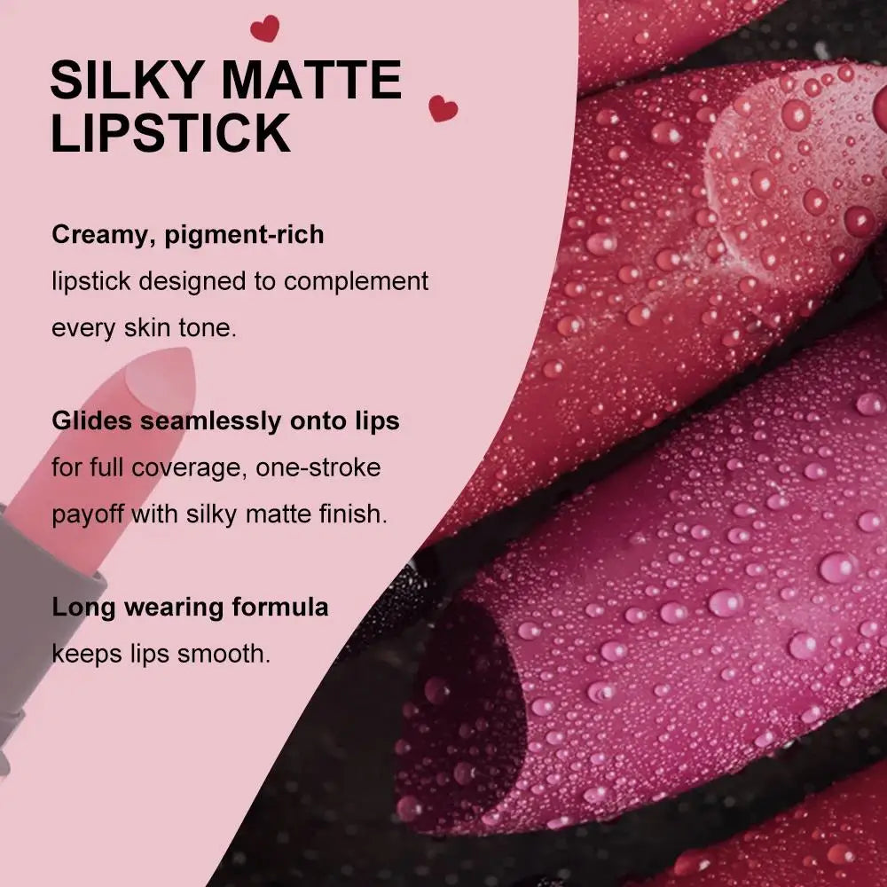 Ruj Velvet Matte Waterproof — Non-Transfer, Pigment Intens, Nude & Berry