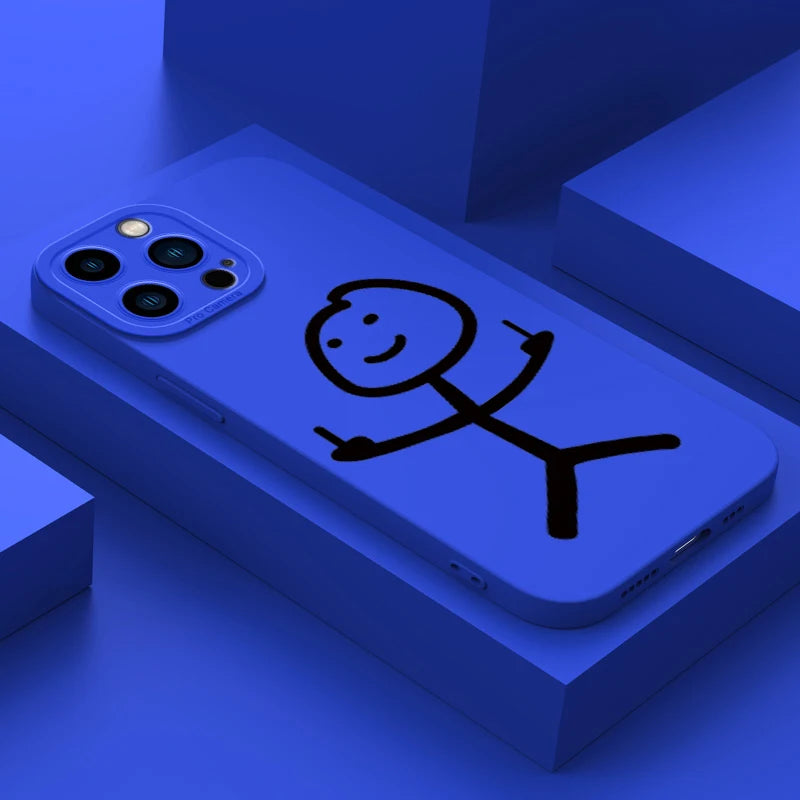 Husă Telefon Cartoon Matchman — Silicon Moale, Anti-Şoc, iPhone