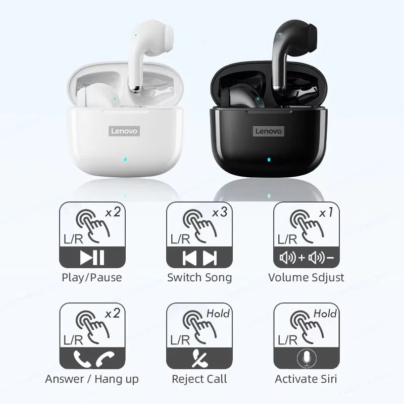 Căști Bluetooth Lenovo LP40 Pro TWS — Bluetooth 5.3, Conectare Rapidă, Design Ergonomic