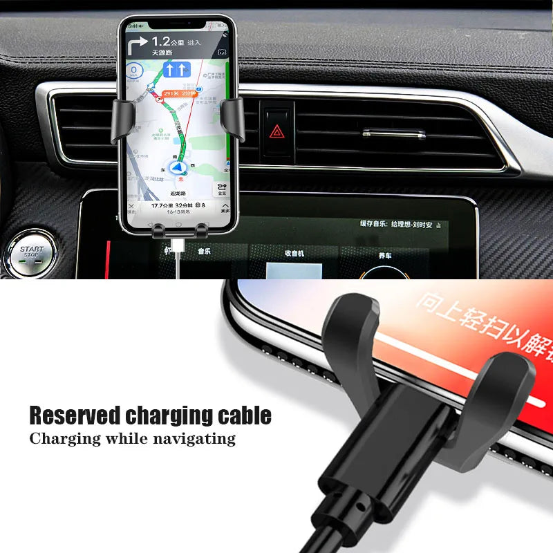 Suport Auto Gravitațional Telefon — Grila Ventilație, Compatibil Audi A1-A8 Q1-Q8