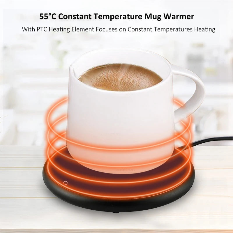 Încălzitor Cană USB — Termostat Cafea & Ceai, Coaster Electric Birou & Acasă