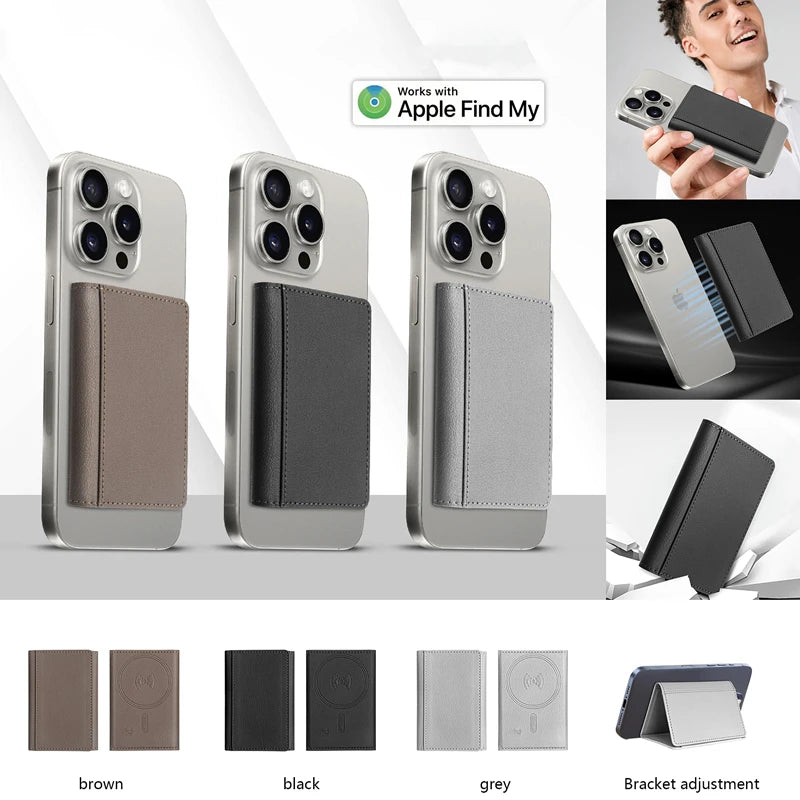 Portofel Magnetic MagSafe cu Tracker FindMy — Suport Telefon, iPhone 12-17