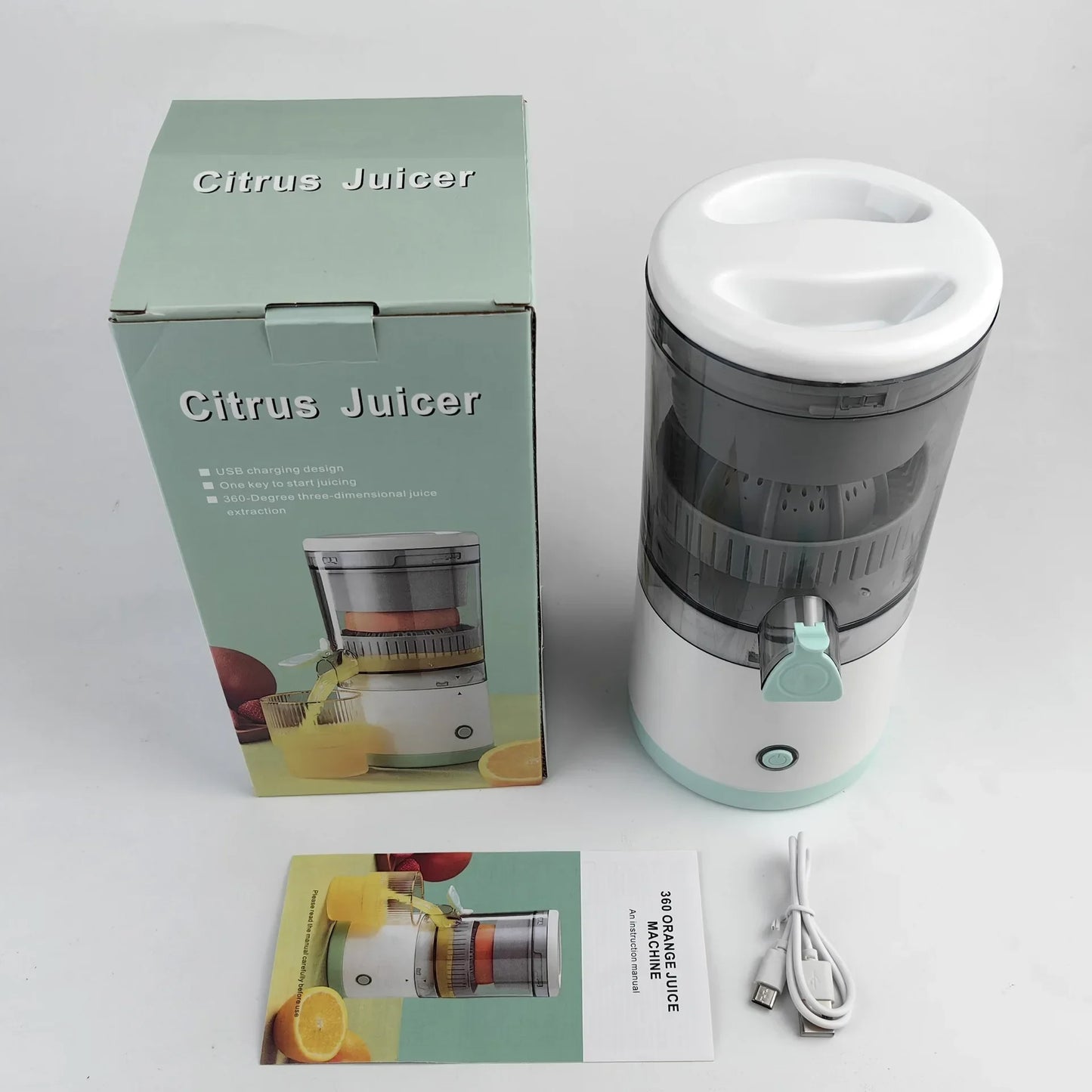 Storcator Electric Portabil USB — Portocale, Lămâie & Fructe, Mini Travel Juicer