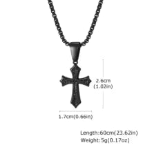 Colier Cruce Hip Hop — Oțel Inoxidabil, 50/55/60cm, Unisex, Cadou Creștin