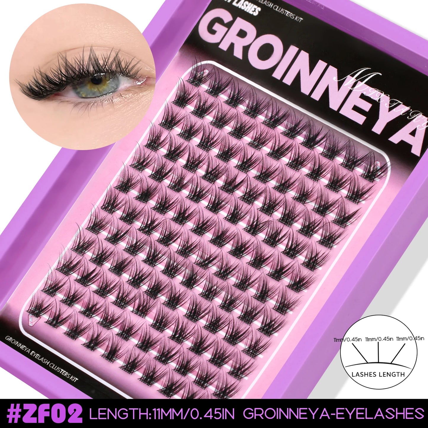Gene False Cluster DIY — Natural Wispy, C-Curl, Extensii Gene GROINNEYA