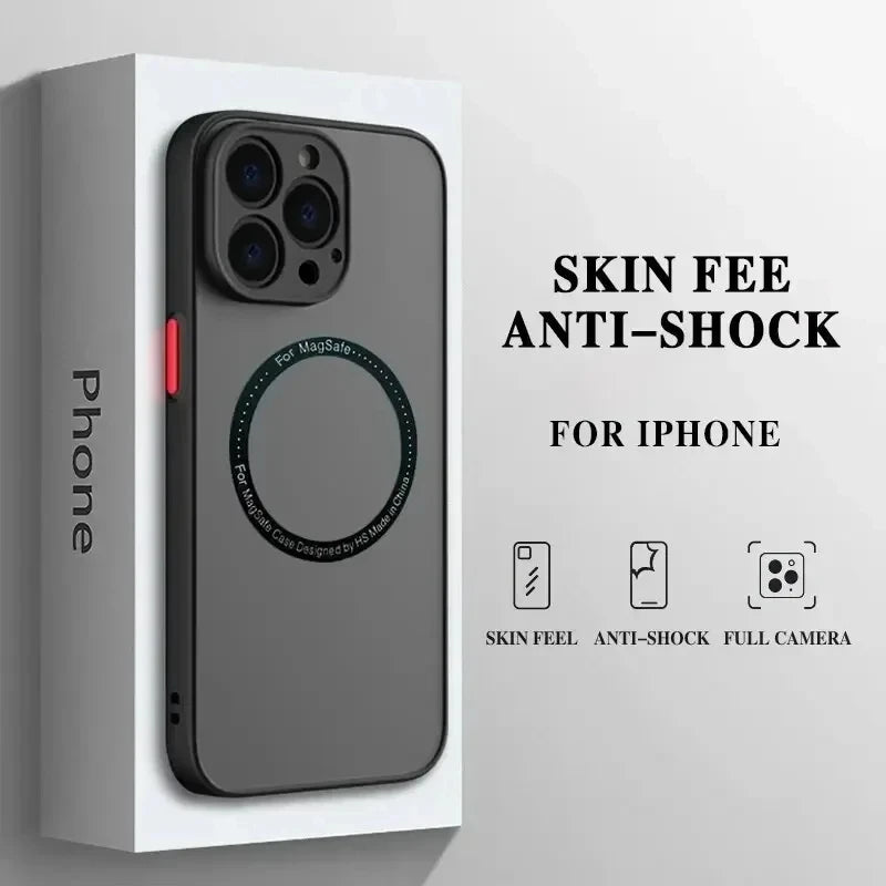 Husă Magnetică Matte Armor — MagSafe Compatible iPhone 11–16