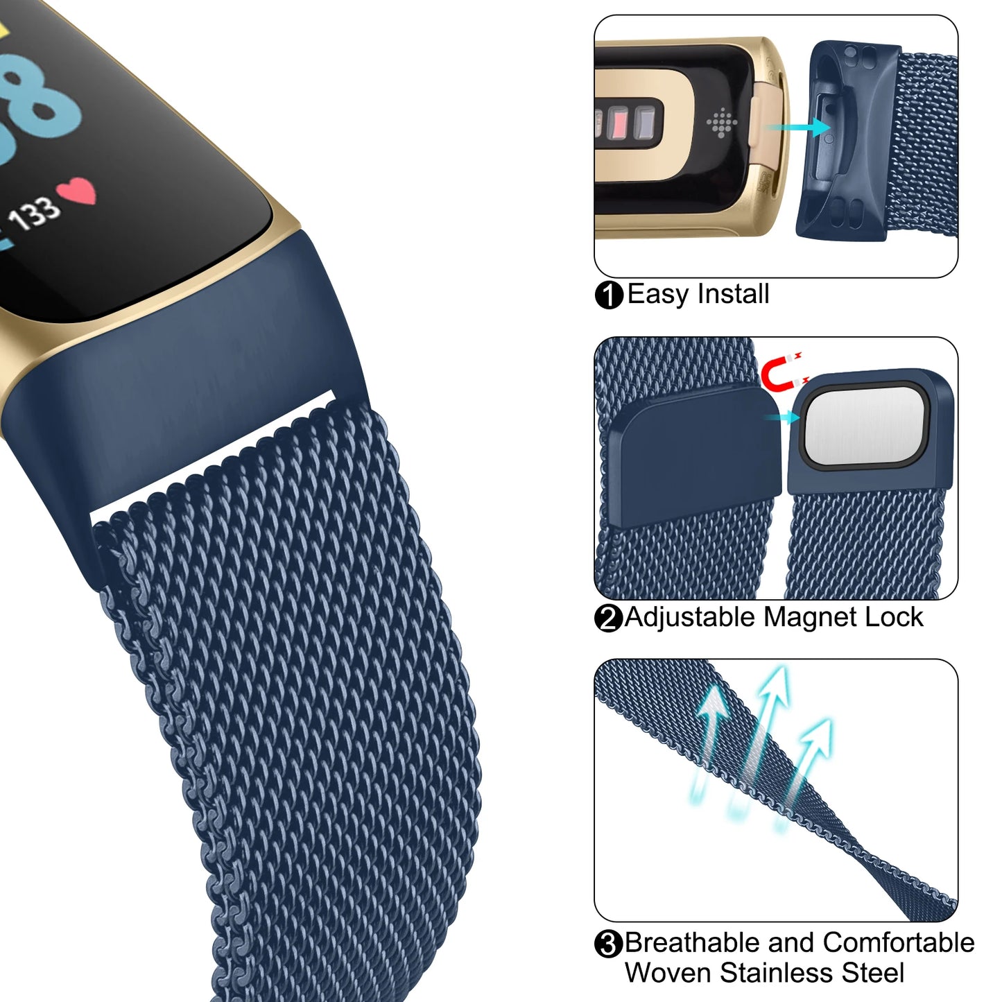 Fitbit Charge 6 Band — Milanese Magnetic