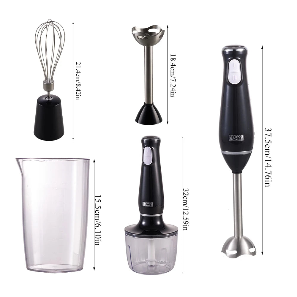 Blender de Mână 4-în-1 800W — Set Complet cu Accesorii, KOMORE