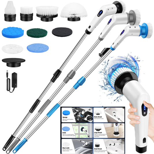 Perie Electrică Curățenie 10-în-1 Cordless — Rotativă, Baie & Bucătărie, 3 Culori