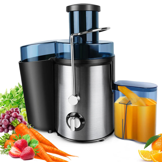Storcator Fructe & Legume BRIEFNESS 400W — 500ml, Gură Largă 65mm, 2 Viteze