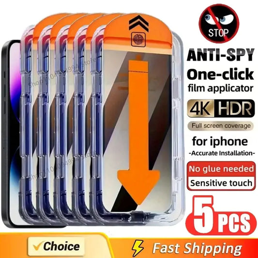 Folie Privacy Anti-Spy iPhone — Dust-Free, iPhone 11-16E Pro Max Plus Mini