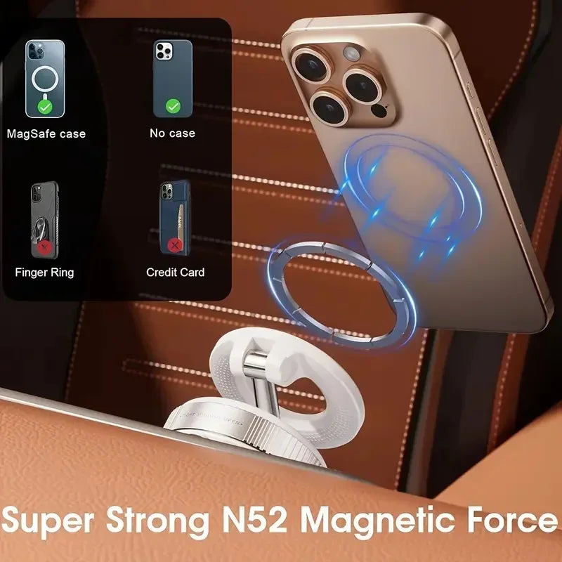 Suport Auto Magnetic 360° — Ventuză Puternică, Pliabil & Retractabil