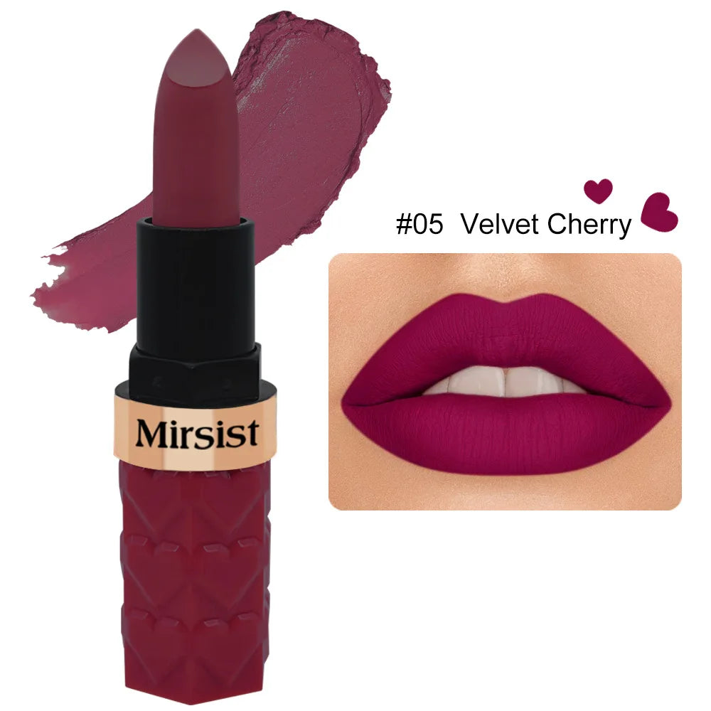 Ruj Velvet Matte Waterproof — Non-Transfer, Pigment Intens, Nude & Berry