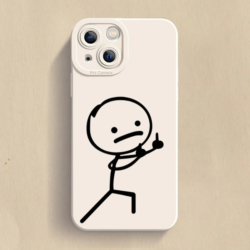 Husă Telefon Cartoon Matchman — Silicon Moale, Anti-Şoc, iPhone
