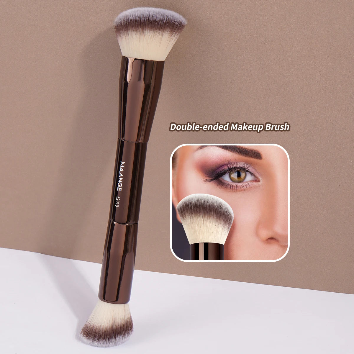 Pensulă Foundation Dublu Capăt MAANGE — Contur, Blush & Pudra