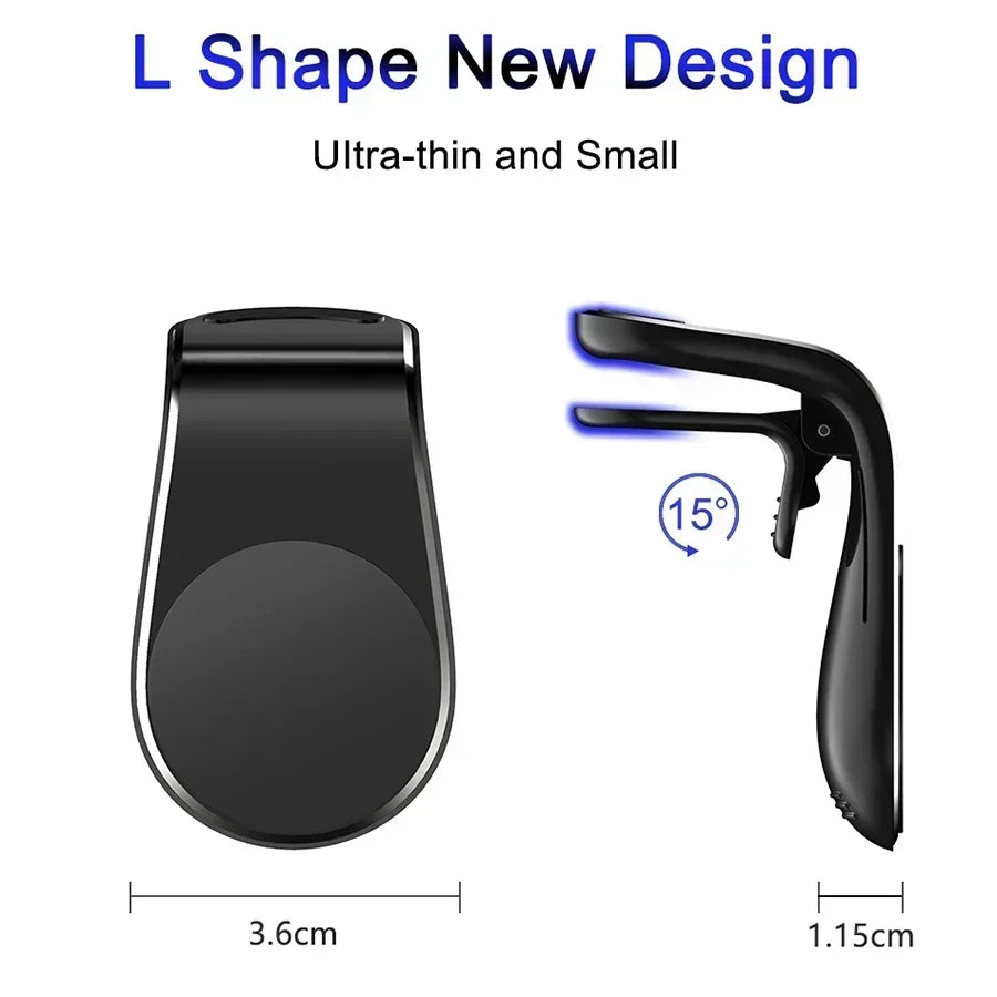 Suport Auto Magnetic Universal — Prindere Grila Ventilație, Rotire 360°