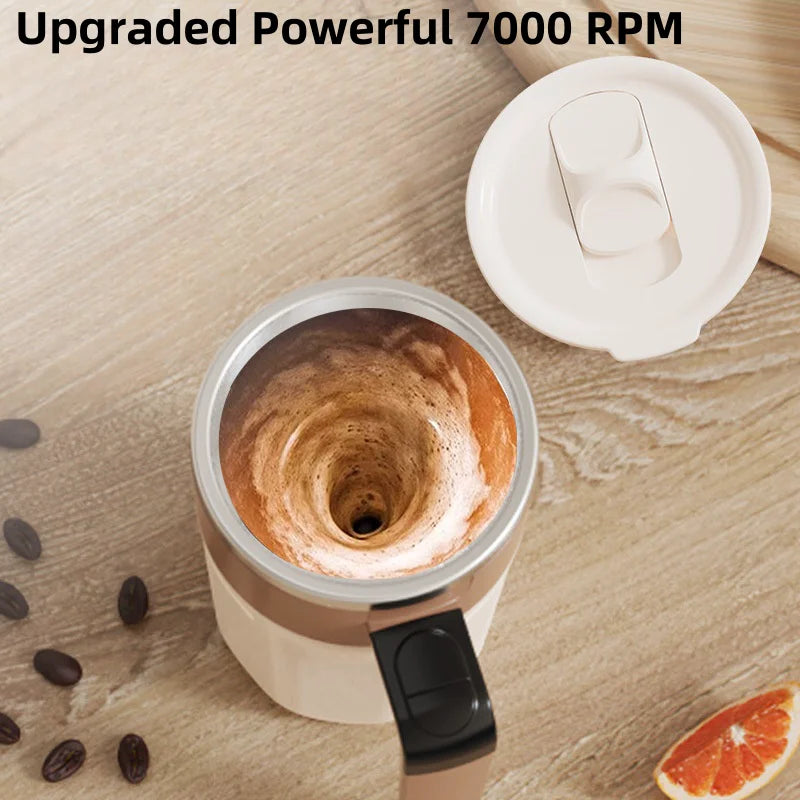 Cană Cafea Self-Stirring LED 400ml — Amestecare Magnetică, Display Temperatură