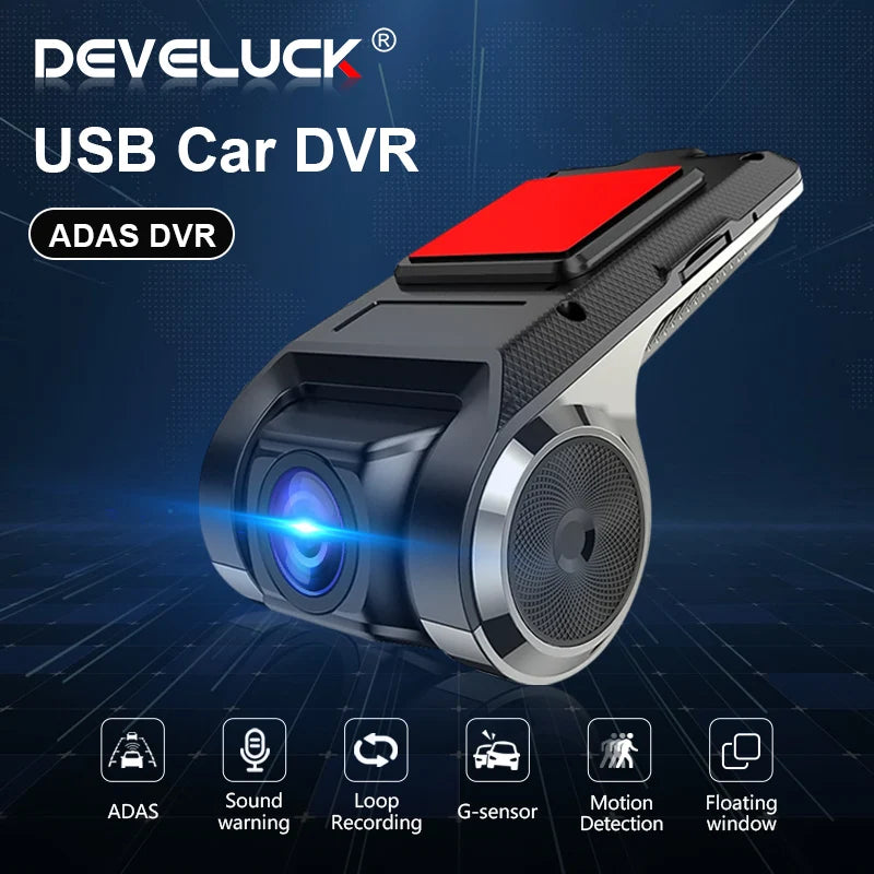ADAS USB DVR Camera for Car DVD Android Player Dash Cam Full HD Navigation Head Unit Auto Audio Voice Alarm G-Shock