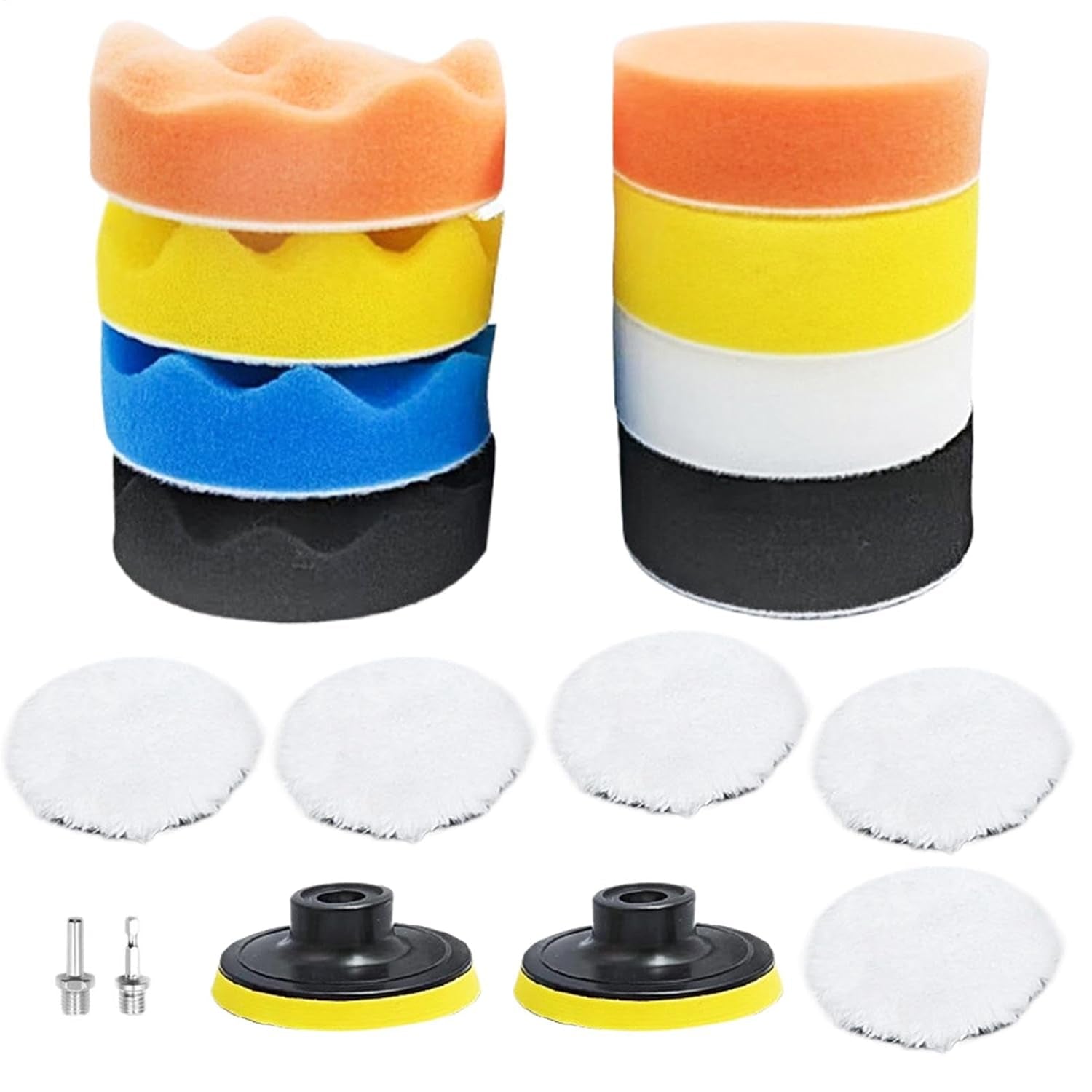 Car Polishing Pad Kit, Car Polishing Wheel with Drill, Sponge Polishing Pad Set, Wool Polishing Pads, Car Polishing Tools, Waxing Pad Kit, Sealing Glaze Pads, Drill Polishing Adapter, Auto Polishing