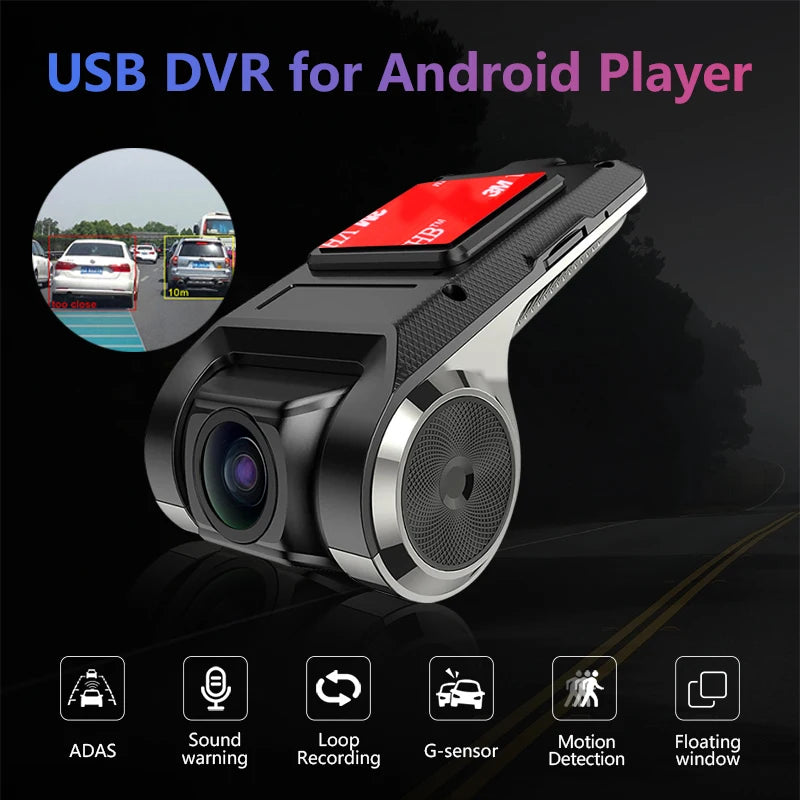 ADAS USB DVR Camera for Car DVD Android Player Dash Cam Full HD Navigation Head Unit Auto Audio Voice Alarm G-Shock
