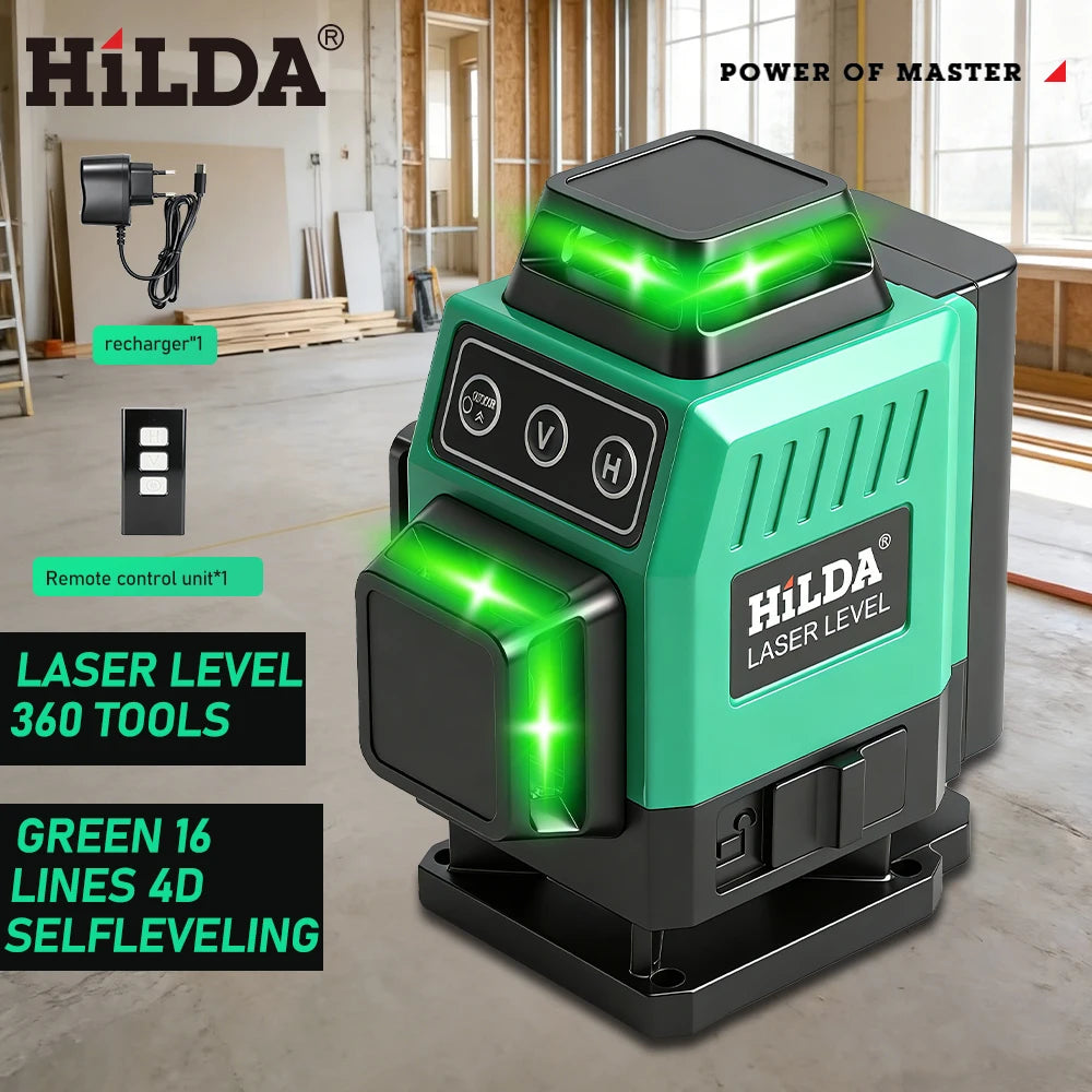 16/12 Lines Laser Level Green Line Selfleveling 360 Horizontal and Vertical Super Powerful Laser Level Green Beam